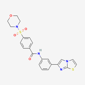 molecular formula C22H20N4O4S2 B6581660 N-(3-{imidazo[2,1-b][1,3]thiazol-6-yl}phenyl)-4-(morpholine-4-sulfonyl)benzamide CAS No. 1210845-21-8