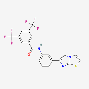 molecular formula C20H11F6N3OS B6581661 N-(3-{imidazo[2,1-b][1,3]thiazol-6-yl}phenyl)-3,5-bis(trifluoromethyl)benzamide CAS No. 1209546-35-9