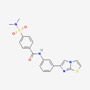 molecular formula C20H18N4O3S2 B6581662 4-(dimethylsulfamoyl)-N-(3-{imidazo[2,1-b][1,3]thiazol-6-yl}phenyl)benzamide CAS No. 1209192-26-6