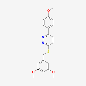 molecular formula C20H20N2O3S B6581663 3-{[(3,5-dimethoxyphenyl)methyl]sulfanyl}-6-(4-methoxyphenyl)pyridazine CAS No. 1208759-87-8