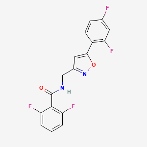molecular formula C17H10F4N2O2 B6581682 N-{[5-(2,4-difluorophenyl)-1,2-oxazol-3-yl]methyl}-2,6-difluorobenzamide CAS No. 1211720-08-9