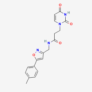 molecular formula C18H18N4O4 B6581700 3-(2,4-dioxo-1,2,3,4-tetrahydropyrimidin-1-yl)-N-{[5-(4-methylphenyl)-1,2-oxazol-3-yl]methyl}propanamide CAS No. 1209237-06-8