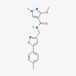 molecular formula C17H18N4O3 B6581701 3-methoxy-1-methyl-N-{[5-(4-methylphenyl)-1,2-oxazol-3-yl]methyl}-1H-pyrazole-4-carboxamide CAS No. 1209539-74-1