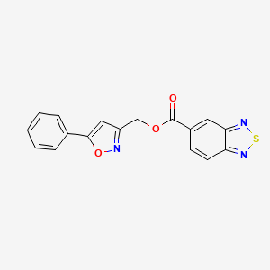 molecular formula C17H11N3O3S B6581746 (5-phenyl-1,2-oxazol-3-yl)methyl 2,1,3-benzothiadiazole-5-carboxylate CAS No. 1207023-97-9