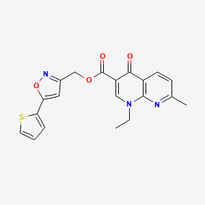 molecular formula C20H17N3O4S B6581756 [5-(thiophen-2-yl)-1,2-oxazol-3-yl]methyl 1-ethyl-7-methyl-4-oxo-1,4-dihydro-1,8-naphthyridine-3-carboxylate CAS No. 1209690-22-1