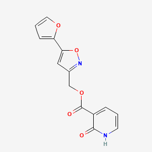 molecular formula C14H10N2O5 B6581776 [5-(furan-2-yl)-1,2-oxazol-3-yl]methyl 2-oxo-1,2-dihydropyridine-3-carboxylate CAS No. 1210695-10-5