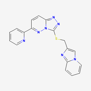 molecular formula C18H13N7S B6581788 2-{3-[({imidazo[1,2-a]pyridin-2-yl}methyl)sulfanyl]-[1,2,4]triazolo[4,3-b]pyridazin-6-yl}pyridine CAS No. 1210865-32-9
