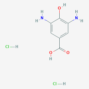 molecular formula C7H10Cl2N2O3 B065818 3,5-Diamino-4-hydroxybenzoic acid dihydrochloride CAS No. 177960-39-3