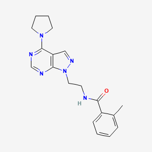 molecular formula C19H22N6O B6581805 2-methyl-N-{2-[4-(pyrrolidin-1-yl)-1H-pyrazolo[3,4-d]pyrimidin-1-yl]ethyl}benzamide CAS No. 1211229-96-7