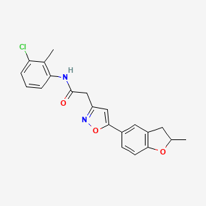 N-(3-chloro-2-methylphenyl)-2-[5-(2-methyl-2,3-dihydro-1-benzofuran-5-yl)-1,2-oxazol-3-yl]acetamide
