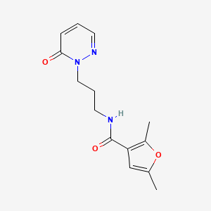 molecular formula C14H17N3O3 B6581869 2,5-dimethyl-N-[3-(6-oxo-1,6-dihydropyridazin-1-yl)propyl]furan-3-carboxamide CAS No. 1211741-82-0