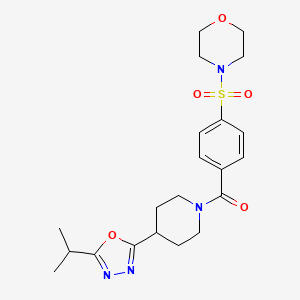 molecular formula C21H28N4O5S B6581884 4-(4-{4-[5-(propan-2-yl)-1,3,4-oxadiazol-2-yl]piperidine-1-carbonyl}benzenesulfonyl)morpholine CAS No. 1209394-25-1