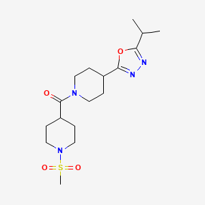 molecular formula C17H28N4O4S B6581897 1-(1-methanesulfonylpiperidine-4-carbonyl)-4-[5-(propan-2-yl)-1,3,4-oxadiazol-2-yl]piperidine CAS No. 1210648-84-2