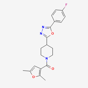 molecular formula C20H20FN3O3 B6581951 1-(2,5-dimethylfuran-3-carbonyl)-4-[5-(4-fluorophenyl)-1,3,4-oxadiazol-2-yl]piperidine CAS No. 1211389-70-6