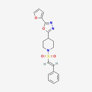 4-[5-(furan-2-yl)-1,3,4-oxadiazol-2-yl]-1-[(E)-2-phenylethenesulfonyl]piperidine
