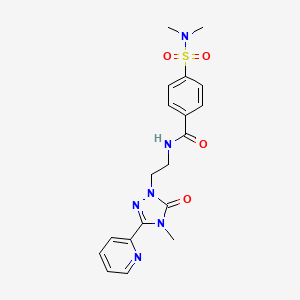 molecular formula C19H22N6O4S B6581980 4-(dimethylsulfamoyl)-N-{2-[4-methyl-5-oxo-3-(pyridin-2-yl)-4,5-dihydro-1H-1,2,4-triazol-1-yl]ethyl}benzamide CAS No. 1211651-28-3