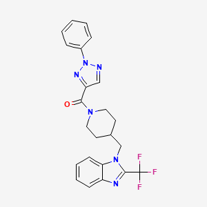 molecular formula C23H21F3N6O B6581985 1-{[1-(2-phenyl-2H-1,2,3-triazole-4-carbonyl)piperidin-4-yl]methyl}-2-(trifluoromethyl)-1H-1,3-benzodiazole CAS No. 1209092-53-4