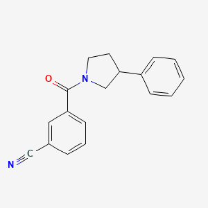 3-(3-phenylpyrrolidine-1-carbonyl)benzonitrile
