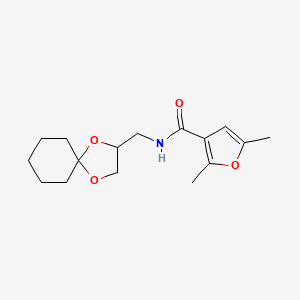 molecular formula C16H23NO4 B6582044 N-({1,4-dioxaspiro[4.5]decan-2-yl}methyl)-2,5-dimethylfuran-3-carboxamide CAS No. 1210896-07-3