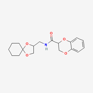 molecular formula C18H23NO5 B6582048 N-({1,4-dioxaspiro[4.5]decan-2-yl}methyl)-2,3-dihydro-1,4-benzodioxine-2-carboxamide CAS No. 1211198-30-9