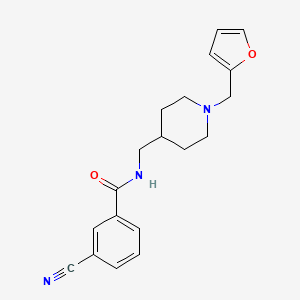 molecular formula C19H21N3O2 B6582067 3-cyano-N-({1-[(furan-2-yl)methyl]piperidin-4-yl}methyl)benzamide CAS No. 1208493-79-1