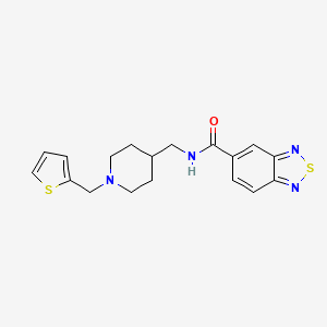molecular formula C18H20N4OS2 B6582073 N-({1-[(thiophen-2-yl)methyl]piperidin-4-yl}methyl)-2,1,3-benzothiadiazole-5-carboxamide CAS No. 1211268-47-1