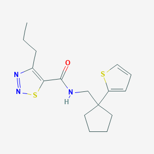 molecular formula C16H21N3OS2 B6582109 4-propyl-N-{[1-(thiophen-2-yl)cyclopentyl]methyl}-1,2,3-thiadiazole-5-carboxamide CAS No. 1208796-18-2