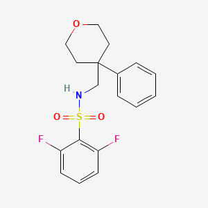 2,6-difluoro-N-[(4-phenyloxan-4-yl)methyl]benzene-1-sulfonamide