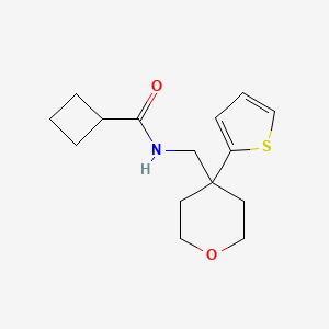 N-{[4-(thiophen-2-yl)oxan-4-yl]methyl}cyclobutanecarboxamide