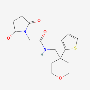 2-(2,5-dioxopyrrolidin-1-yl)-N-{[4-(thiophen-2-yl)oxan-4-yl]methyl}acetamide