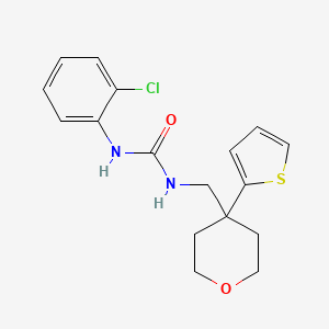 molecular formula C17H19ClN2O2S B6582168 1-(2-chlorophenyl)-3-{[4-(thiophen-2-yl)oxan-4-yl]methyl}urea CAS No. 1210480-86-6