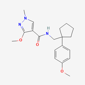 molecular formula C19H25N3O3 B6582174 3-methoxy-N-{[1-(4-methoxyphenyl)cyclopentyl]methyl}-1-methyl-1H-pyrazole-4-carboxamide CAS No. 1210239-34-1