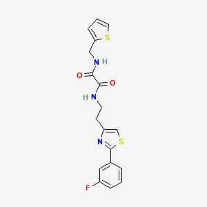 molecular formula C18H16FN3O2S2 B6582208 N-{2-[2-(3-fluorophenyl)-1,3-thiazol-4-yl]ethyl}-N'-[(thiophen-2-yl)methyl]ethanediamide CAS No. 1211791-41-1
