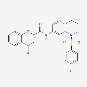 molecular formula C25H19FN2O5S B6582215 N-[1-(4-fluorobenzenesulfonyl)-1,2,3,4-tetrahydroquinolin-7-yl]-4-oxo-4H-chromene-2-carboxamide CAS No. 1208974-53-1