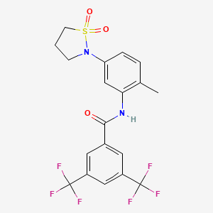 molecular formula C19H16F6N2O3S B6582229 N-[5-(1,1-dioxo-1lambda6,2-thiazolidin-2-yl)-2-methylphenyl]-3,5-bis(trifluoromethyl)benzamide CAS No. 1211854-96-4