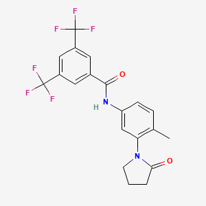 molecular formula C20H16F6N2O2 B6582237 N-[4-methyl-3-(2-oxopyrrolidin-1-yl)phenyl]-3,5-bis(trifluoromethyl)benzamide CAS No. 1208650-61-6
