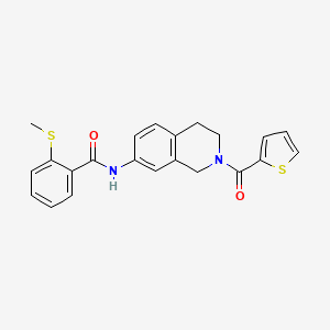 molecular formula C22H20N2O2S2 B6582282 2-(methylsulfanyl)-N-[2-(thiophene-2-carbonyl)-1,2,3,4-tetrahydroisoquinolin-7-yl]benzamide CAS No. 1207039-46-0
