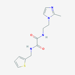 molecular formula C13H16N4O2S B6582302 N-[2-(2-methyl-1H-imidazol-1-yl)ethyl]-N'-[(thiophen-2-yl)methyl]ethanediamide CAS No. 1209446-71-8