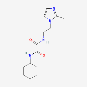 molecular formula C14H22N4O2 B6582306 N'-cyclohexyl-N-[2-(2-methyl-1H-imidazol-1-yl)ethyl]ethanediamide CAS No. 1209316-65-3