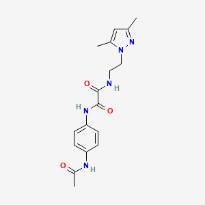 molecular formula C17H21N5O3 B6582321 N-[2-(3,5-dimethyl-1H-pyrazol-1-yl)ethyl]-N'-(4-acetamidophenyl)ethanediamide CAS No. 1208434-30-3