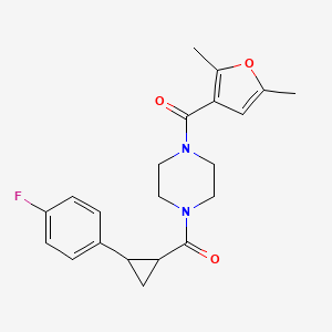 molecular formula C21H23FN2O3 B6582341 1-(2,5-dimethylfuran-3-carbonyl)-4-[2-(4-fluorophenyl)cyclopropanecarbonyl]piperazine CAS No. 1211424-56-4