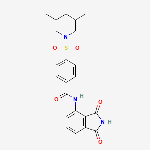 molecular formula C22H23N3O5S B6582353 4-[(3,5-dimethylpiperidin-1-yl)sulfonyl]-N-(1,3-dioxo-2,3-dihydro-1H-isoindol-4-yl)benzamide CAS No. 392323-58-9