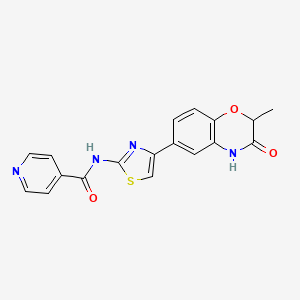 molecular formula C18H14N4O3S B6582361 N-[4-(2-methyl-3-oxo-3,4-dihydro-2H-1,4-benzoxazin-6-yl)-1,3-thiazol-2-yl]pyridine-4-carboxamide CAS No. 1011655-45-0