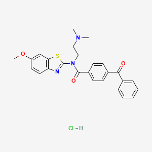 molecular formula C26H26ClN3O3S B6582373 4-benzoyl-N-[2-(dimethylamino)ethyl]-N-(6-methoxy-1,3-benzothiazol-2-yl)benzamide hydrochloride CAS No. 1135200-31-5