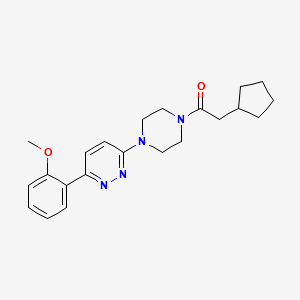 molecular formula C22H28N4O2 B6582410 2-cyclopentyl-1-{4-[6-(2-methoxyphenyl)pyridazin-3-yl]piperazin-1-yl}ethan-1-one CAS No. 1049338-13-7