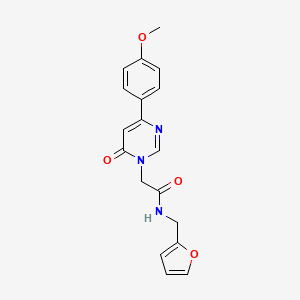 molecular formula C18H17N3O4 B6582434 N-[(furan-2-yl)methyl]-2-[4-(4-methoxyphenyl)-6-oxo-1,6-dihydropyrimidin-1-yl]acetamide CAS No. 1058373-37-7