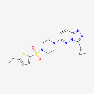 molecular formula C18H22N6O2S2 B6582440 1-{3-cyclopropyl-[1,2,4]triazolo[4,3-b]pyridazin-6-yl}-4-[(5-ethylthiophen-2-yl)sulfonyl]piperazine CAS No. 1040641-57-3