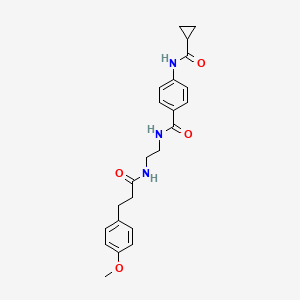 molecular formula C23H27N3O4 B6582444 N-[4-({2-[3-(4-methoxyphenyl)propanamido]ethyl}carbamoyl)phenyl]cyclopropanecarboxamide CAS No. 1021207-00-0
