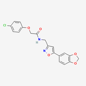 molecular formula C19H15ClN2O5 B6582462 N-{[5-(2H-1,3-benzodioxol-5-yl)-1,2-oxazol-3-yl]methyl}-2-(4-chlorophenoxy)acetamide CAS No. 1040640-20-7