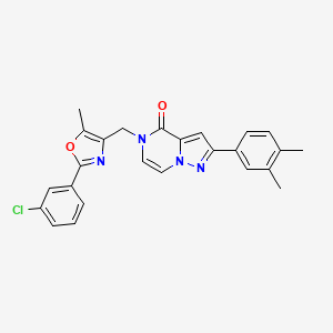 5-{[2-(3-chlorophenyl)-5-methyl-1,3-oxazol-4-yl]methyl}-2-(3,4-dimethylphenyl)-4H,5H-pyrazolo[1,5-a]pyrazin-4-one